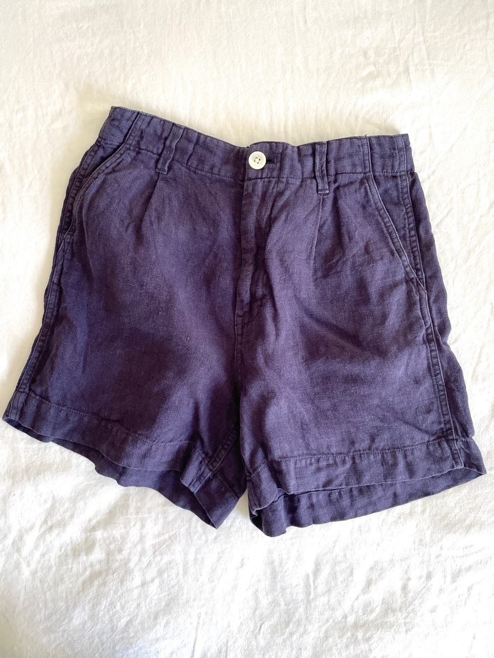 Alex Mill Linen Shorts Size 6 Navy Blue 4” Inseam